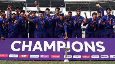 msbsportstv's tweet photo. Congratulations! #Under19 INDIAN team for winning the cricket #WorldCup2022 . Proud Moment for all of us. @BCCI https://t.co/oEvVIOZ6Pn
