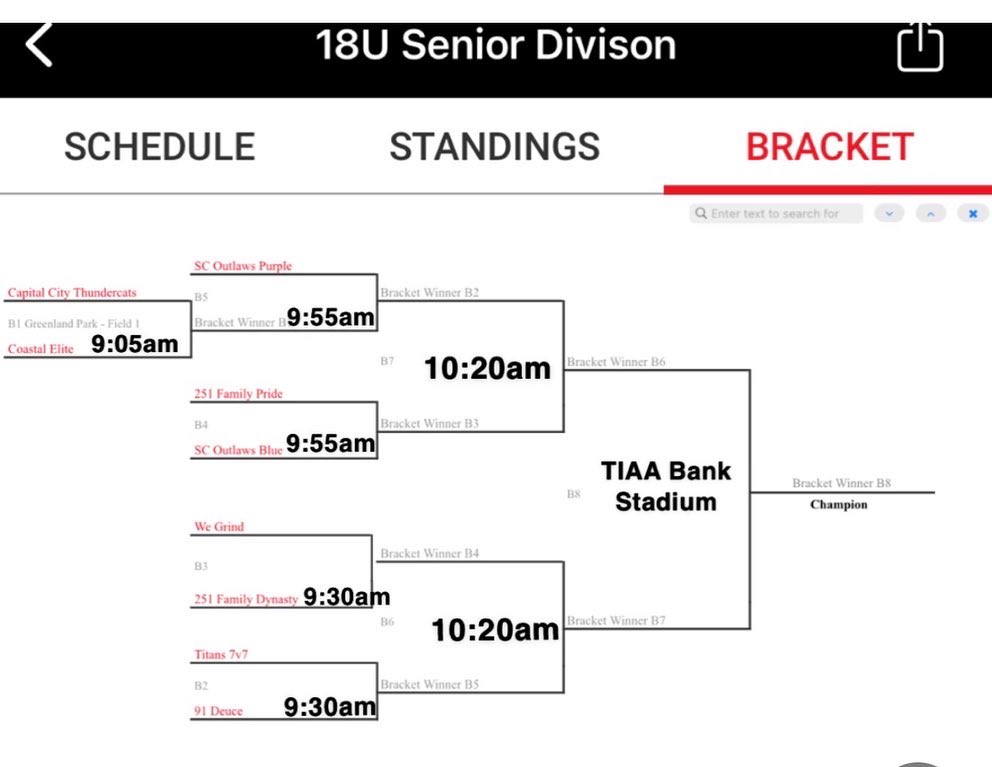 18u schedule for tomorrow!