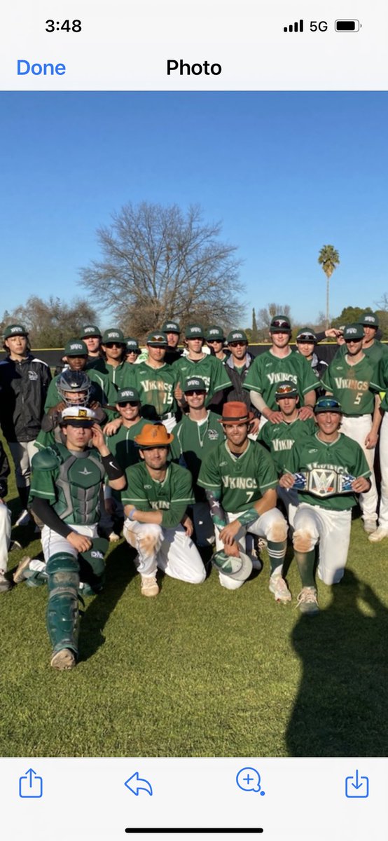 DVCVikesBSB's tweet photo. Vikings win 4-3 over Cabrillo and the players of the game were Jacob Price 1-3 1RBI, Alex Merchant 1-4 1RBI 1BB and outstanding defense at SS, Daniel Vonnegut 1-2 1RBI , and Justin Tamelier with 4IP of relief 3H and 4K picking up the win https://t.co/T890AFYrXU