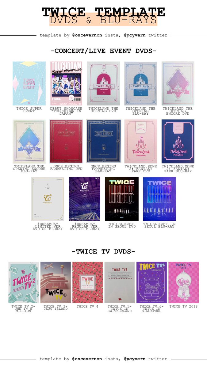 finally made a DVD template for twice! i just did concerts etc and