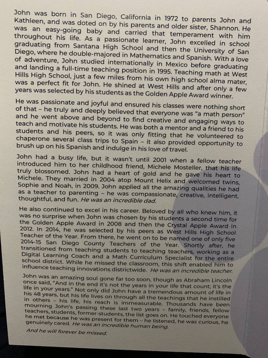 LieslMcConchie's tweet photo. From the program of @johnberray’s service today. 
#honoringjohn https://t.co/ePJzkNjhBD