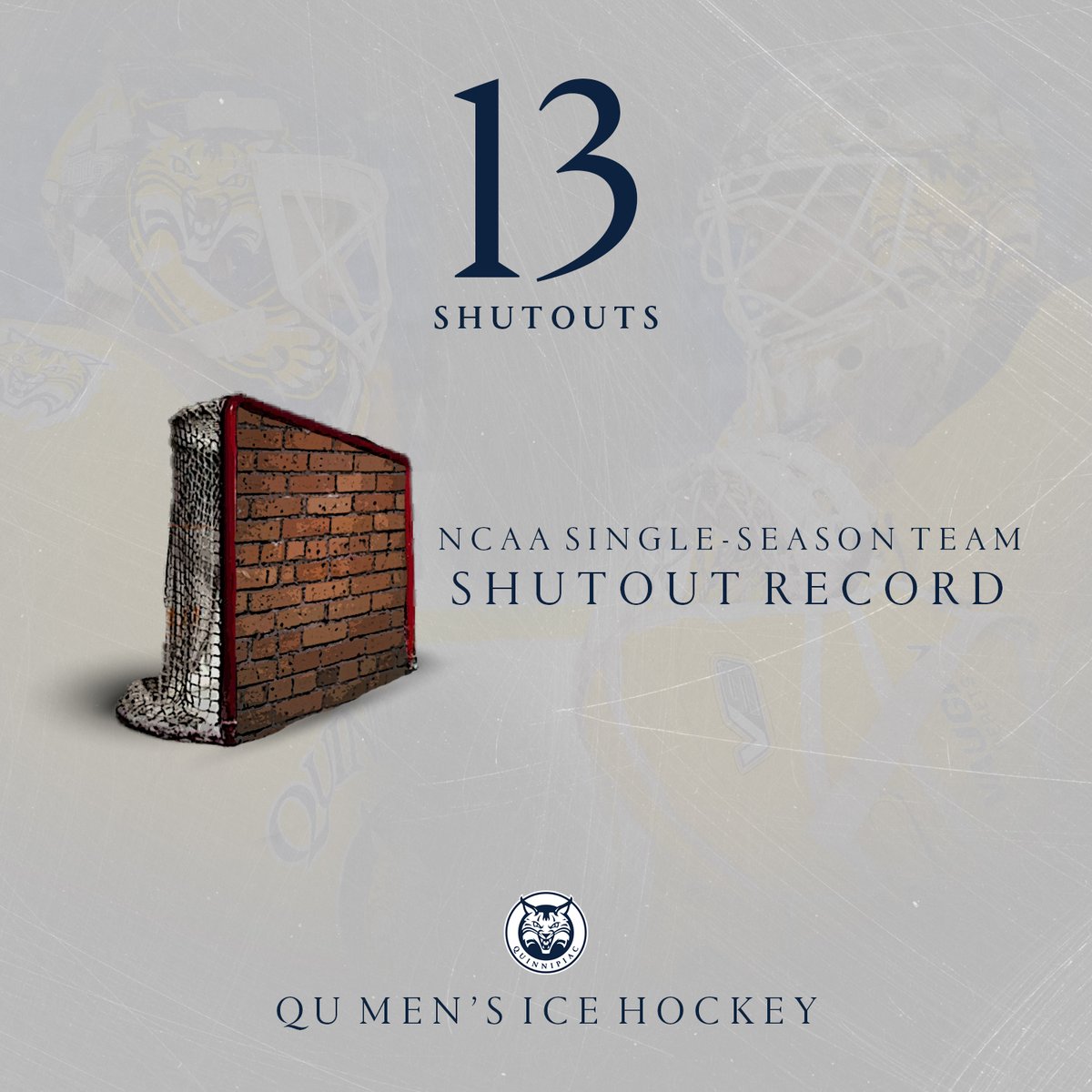QU_MIH's tweet image. With the shutout, we've set a new NCAA Division I record for team shutouts in a season with our 13th of the year!

#QuinnipiacCulture #BobcatNation