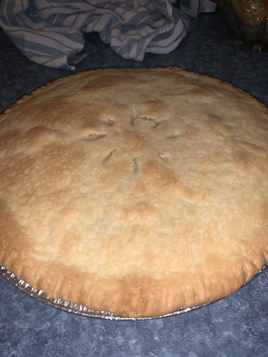 CassidyEats's tweet photo. Made a nice home made chicken pot pie with peas, green beans, carrots, corn, and shredded chicken! Side of homemade mashed was also made for a nice combo! https://t.co/yQVY0K0g8O