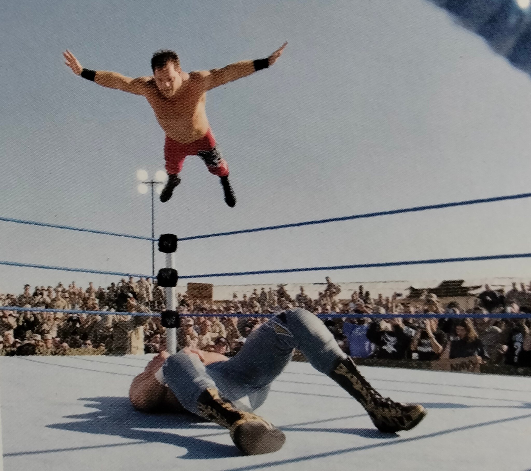 Rasslin' History 101 on X: “Chris Benoit goes for the flying 