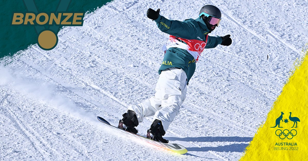 She's done it! 🥉

Australia's first medal of the #Beijing2022 Games goes to <a href="/tess_coady/">Tess Coady</a> from St Kilda!

An 84.15 in her final run secures our first ever medal in snowboard slopestyle!

#ChasingWinter | <a href="/OWI_AUS/">Olympic Winter Institute</a> | <a href="/SnowAust/">Snow Australia</a>