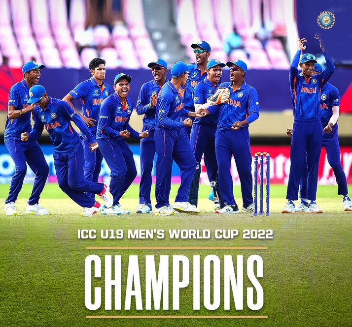 Tickermarket's tweet photo. Congratulations Indian Team for winning the  Under-19 World Cup. Proud of Indian Teen Team. 
#Data  - Champion in 2000, 08,12 and 18. 
#Information - India defeated SA, Ireland,Uganda,Bangladesh,Australia and England in Final. 
#Analysis  - Future of Men India  promising. https://t.co/VcUEYzsuBY