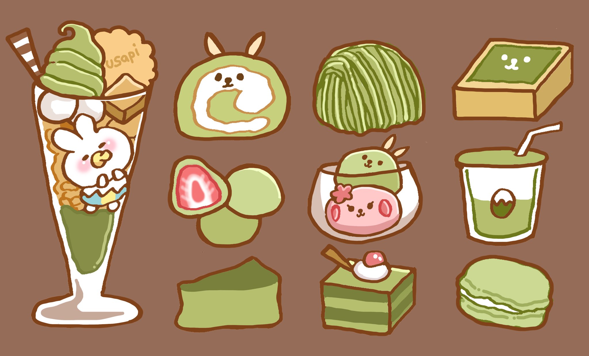 うさぴ 今日は 抹茶の日 抹茶スイーツってどれも美味しいよね うさぴ Usapi Hapins 抹茶の日 抹茶スイーツ T Co Fnq6dmgqnc Twitter