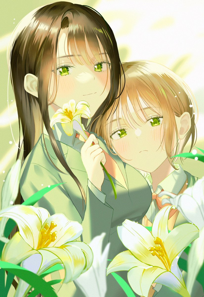 「女子校の秘密の花園感好き
#創作百合 」|こもりまいのイラスト