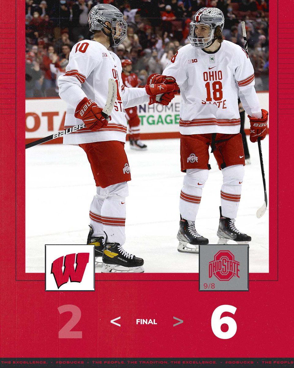 OhioStateMHKY's tweet photo. 🧹🧹 Buckeyes win for a #sweep of the Badgers! 

Ohio State is now 21-7-2 and 13-5-2-1-1-1 in the B1G.

#GoBucks https://t.co/SPR861g4YK