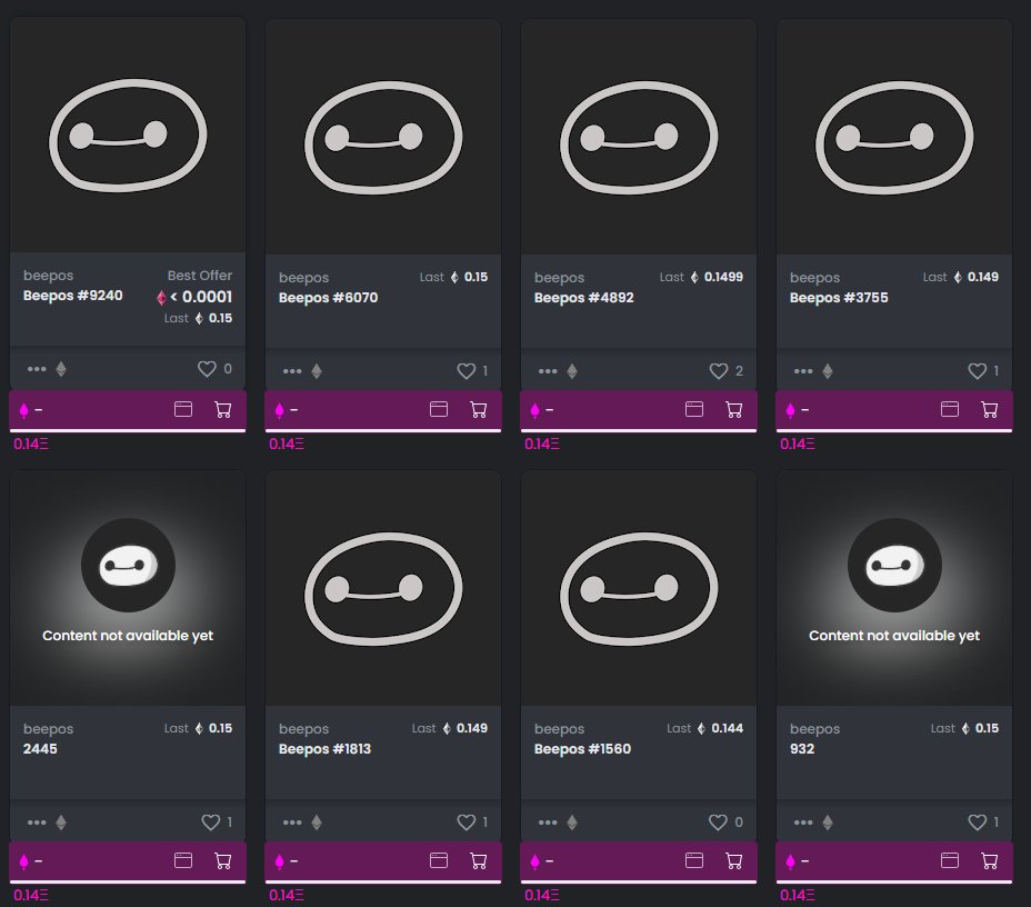 Just <a href="/geniexyz/">Genie 🧞‍♂️🧹</a> swept some Beepos of the floor pre-reveal. I just have a feeling about this project. Art is fun and clean and even though they had some reveal delays today, they had great communication with thier community. Keep up the good work <a href="/thebeepos/">beepos</a> team!