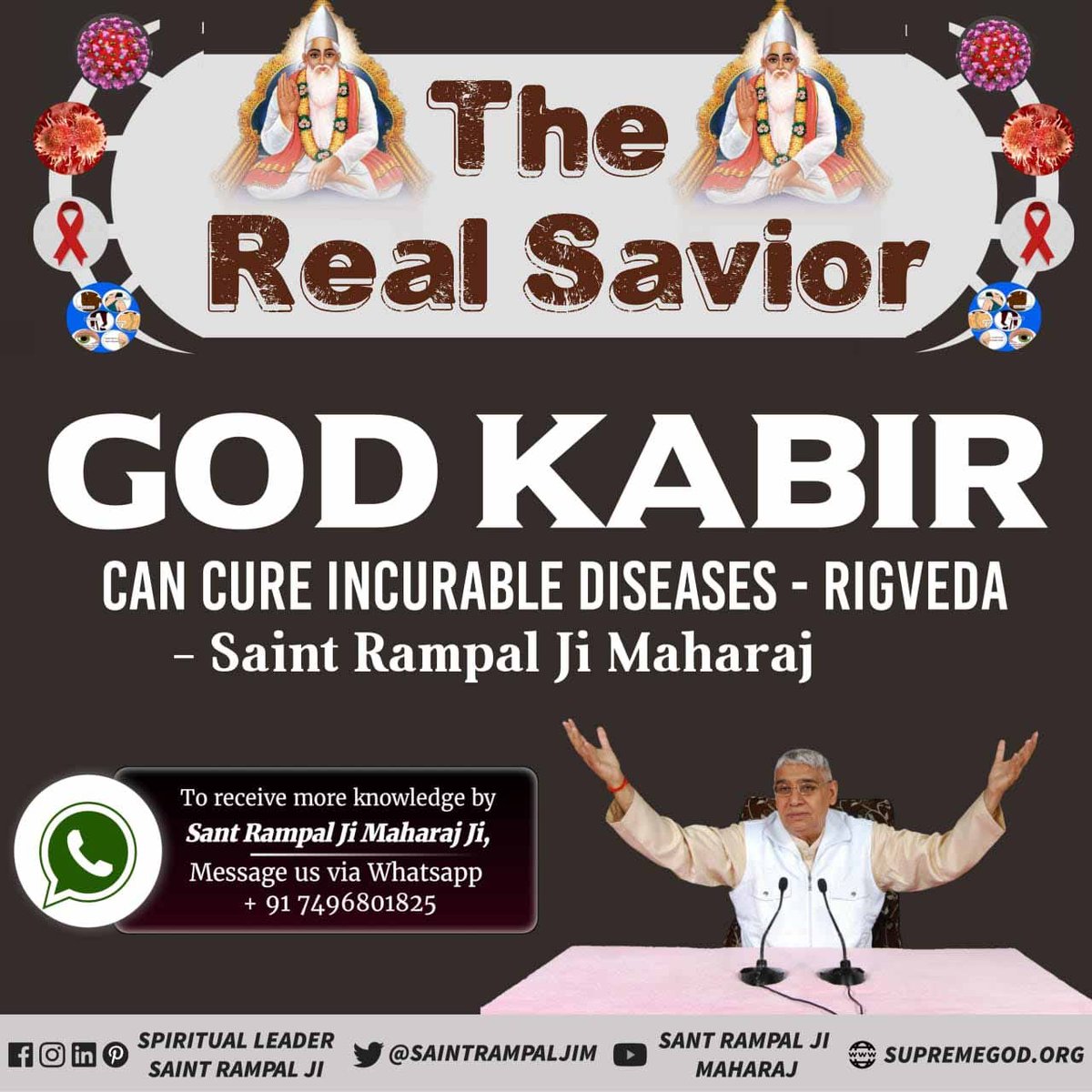 reenarani8800's tweet photo. @NTR2NTRFans #RealGod_Is_Kabir
परमात्मा शिशु रूप में प्रकट होकर लीला करता है। तब उनकी परवरिश कंवारी गायों के दूध से होती है।
ऋग्वेद मंडल 9 सूक्त 1 मंत्र 9
यह लीला कबीर परमेश्वर ही आकर करते हैं। Sant Rampal Ji Maharaj https://t.co/CTPnMOUa43