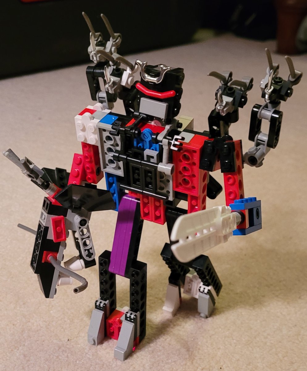 Aimd_SA's tweet photo. I found my old "Lego-bot" transformers I made from the early 2000s! Here's my best one, "Ryutron". Credit for basic body plan goes to Mike Wampole of the old Lego-bot HQ. (who was IIRC inspired by the dragon from Dinozaurs ) #Legobot https://t.co/ys5ioC5wRn
