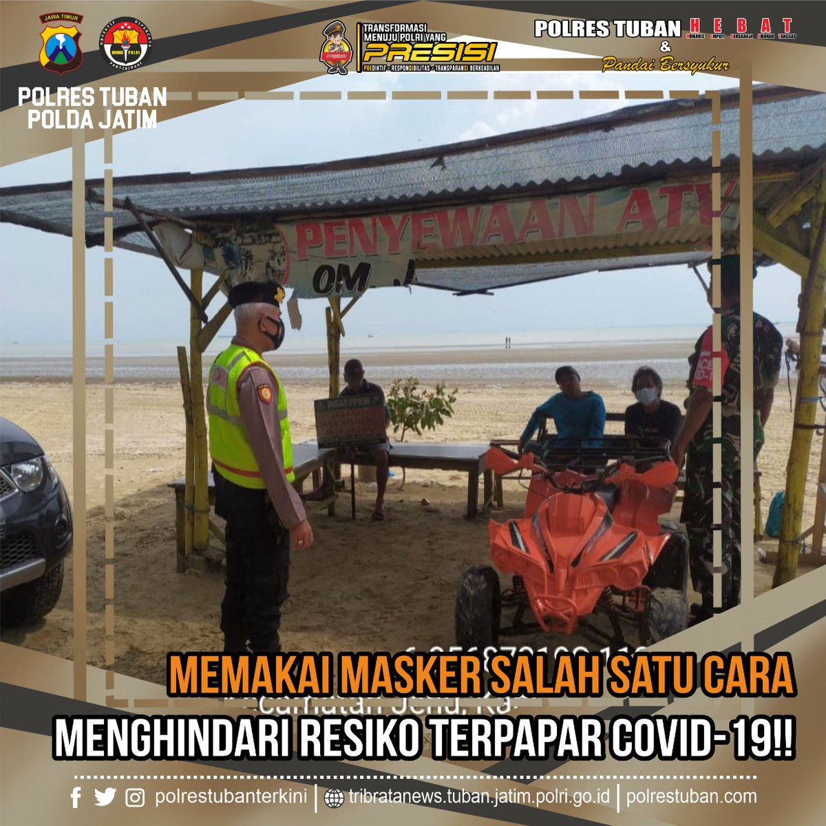 Yuli47321528's tweet photo. Memakai Masker Salah Satu Cara Menghindari Resiko Terpapar Covid-19!!

@divisihumaspolri
@humaspoldajatim
@multimediahumaspoldajatim
@polisi_indonesia
@berita_polisi_terikini
@polisiindonesia

#polisi #police #polisiviral #polisijatim #viralindonesia #polri #polripresisi # https://t.co/uwd3nu0F69