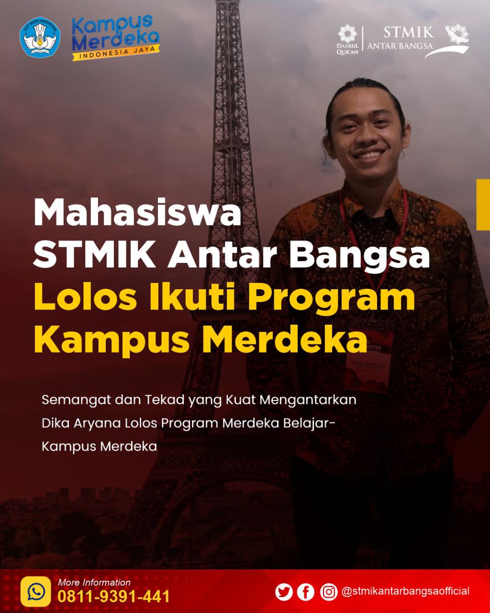 antar_bangsa's tweet photo. Mau tahu berita selengkapnya? Klik link di bawah ini! 😉

https://t.co/pzZEQWu0vo
➖➖➖➖➖➖➖➖➖➖➖➖
#STMIKantarbangsa
#kampusITnyadaarulquran
#daarulquran
#kemenristekdikti #kampusmerdeka #merdekabelajar #dikaaryana https://t.co/tufjHrqkqb