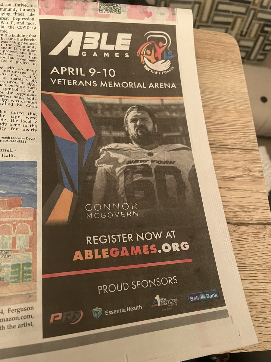 A BIG thanks to one of our GREAT Media Sponsors <a href="/FORUMCOMCO/">Forum Communications Company</a> we made <a href="/inforum/">InForum</a>  #FirstInternationalBank #bellbank #prxperformance #essentiahealth #tntkidsfitness #ablegames #fargoablegames #connormcgovern #newyorkjets