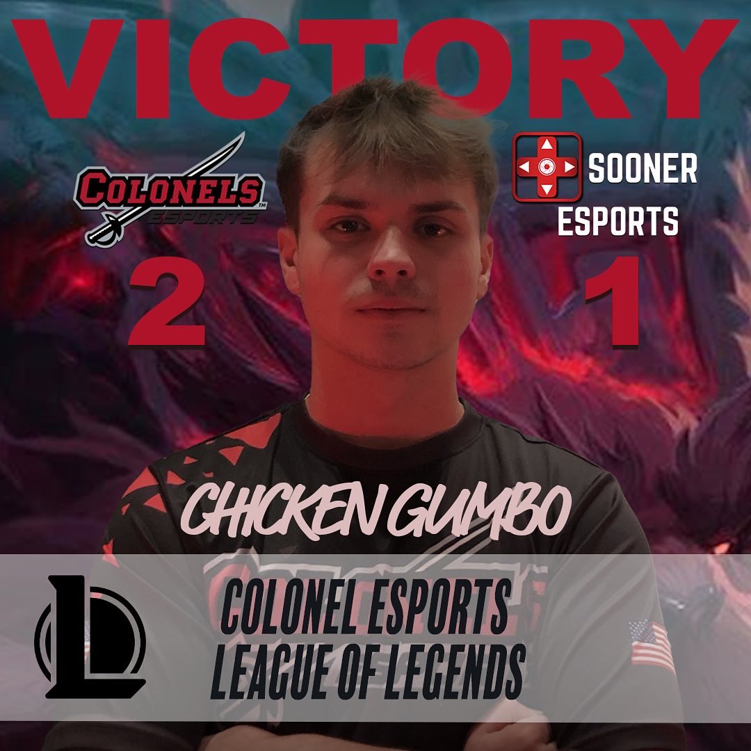 ColonelEsports's tweet photo. Colonel Esports wipes the board this week picking up W’s on every team. Let’s bring this keep this up by bringing the same energy next week. Come by the space to watch or tune in on twitch to show support. #ecac #colonelesports #colonelswin #nicholls #clol #overwatch #valorant https://t.co/rhlR4toAEy