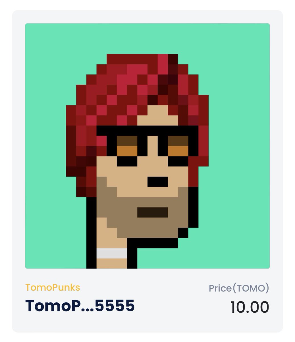 #NFTGiveaway TomoPunks #5555 to a random winner in the next 24 hours who follow, like &amp; retweet this.

#NFTs #NFTCommunity #TomoChain