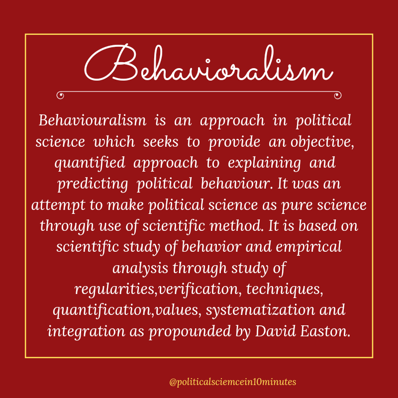Pol_Science10's tweet photo. Behavioralism 

#Behavioralism 
#politicalscience
#politicalsciemcein10minutes https://t.co/KRhvXYRbpB