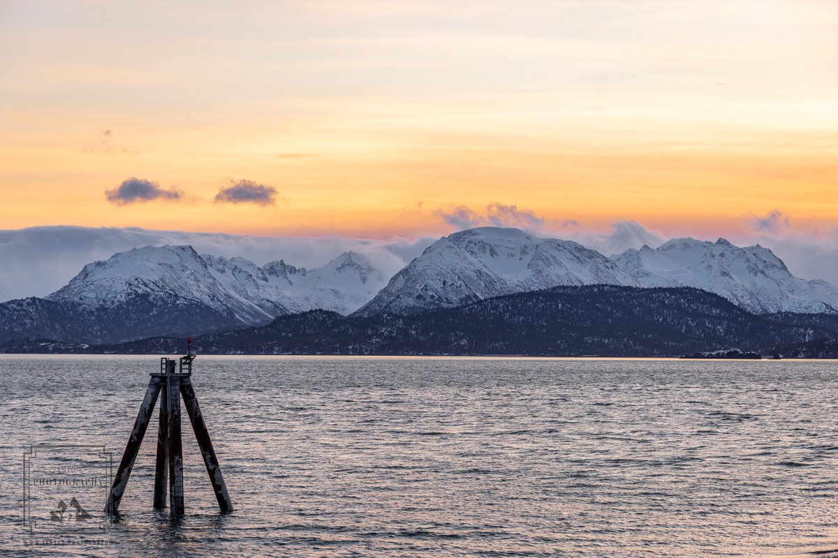 FentonPhoto's tweet photo. Watching the sunrise behind the Chugach mountains in Kachemak State Park while looking across Kachemak Bay. #sunrise #landscape #water #pilings #Alaska #mountains #snow_capped #clouds #Homer #State_Park @TravelAlaska https://t.co/aKDxWFTu2J