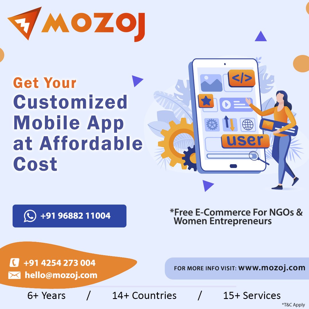 Mozoj_labs's tweet photo. Looking for a Mobile App Development Company?
Get a Free Quote from us and you can decide.
https://t.co/lFTYZdYdfu | +91 96882 11004
#mozoj #Mozoj_it #mozoj_itconsulting #mobileappdevelopment #android #ios #flutter #coimbatore #karamadai #mettupalayam #bangalore https://t.co/uuETQ3yfV9