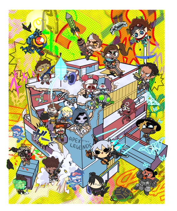 #ApexLegends3周年 
前描いたものにマギーを付け足しただけ!! 