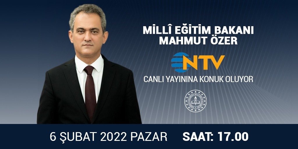 Bakan Özer, NTV canlı yayınında Funda Görey'in konuğu oluyor.

🗓 6 Şubat 2022 Pazar (Bugün)

⏰ 17.00

📺 <a href="/ntv/">NTV</a>