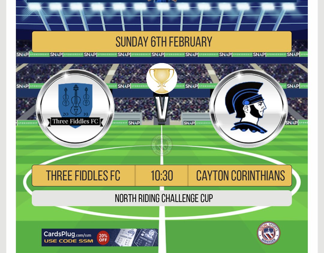 FiddlesThree's tweet image. Quarter final
 North riding Challenge Cup 🏆
Get your self down to king George Field
UTTF!!!