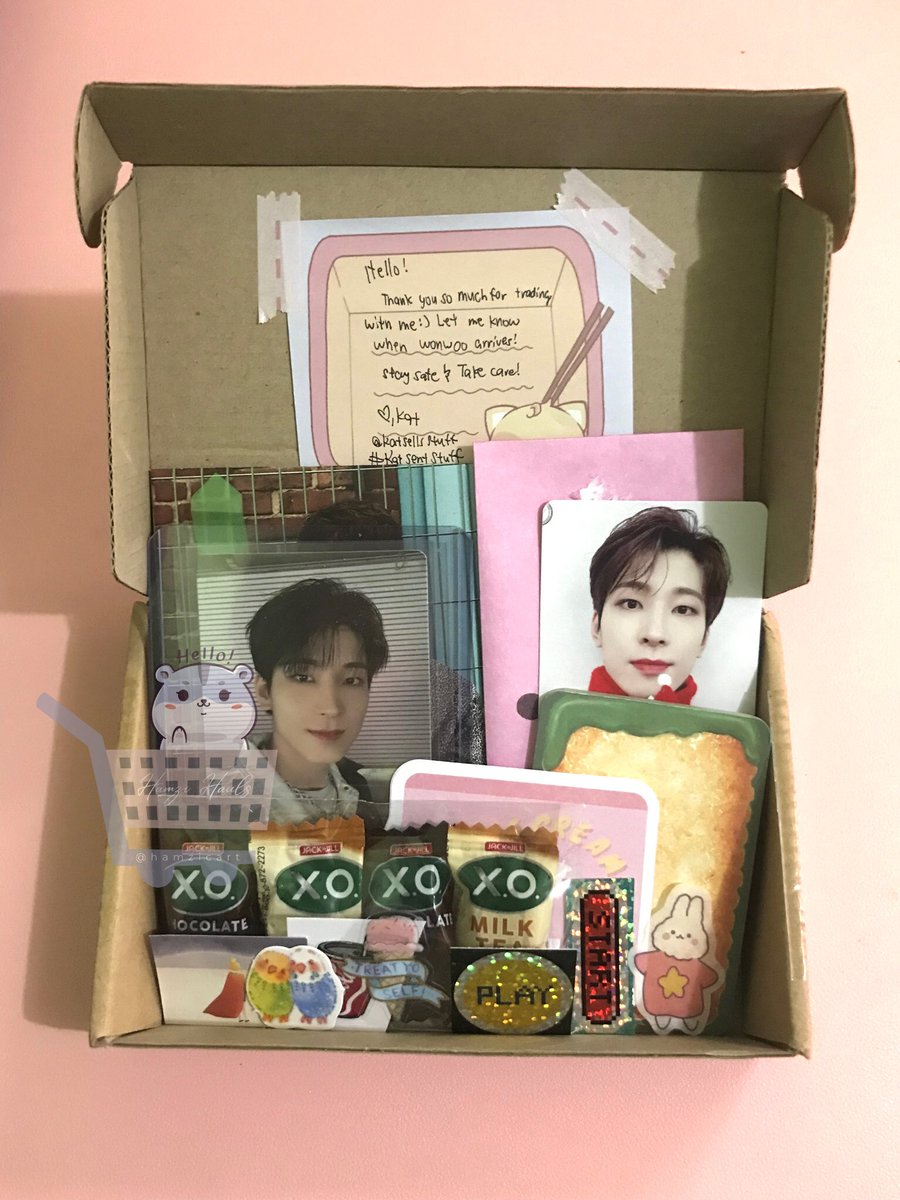 hamzicart's tweet photo. [020622] #KatSentStuff 

wonwoo arrived safely, sobrang secured ng packaging ㅠㅠ tysm @KatSellsStuff for trading with me! &amp; also for the lots of cutie freebies~ wonranghaaaae ♡ ‘til next! https://t.co/2bhYciaVqd