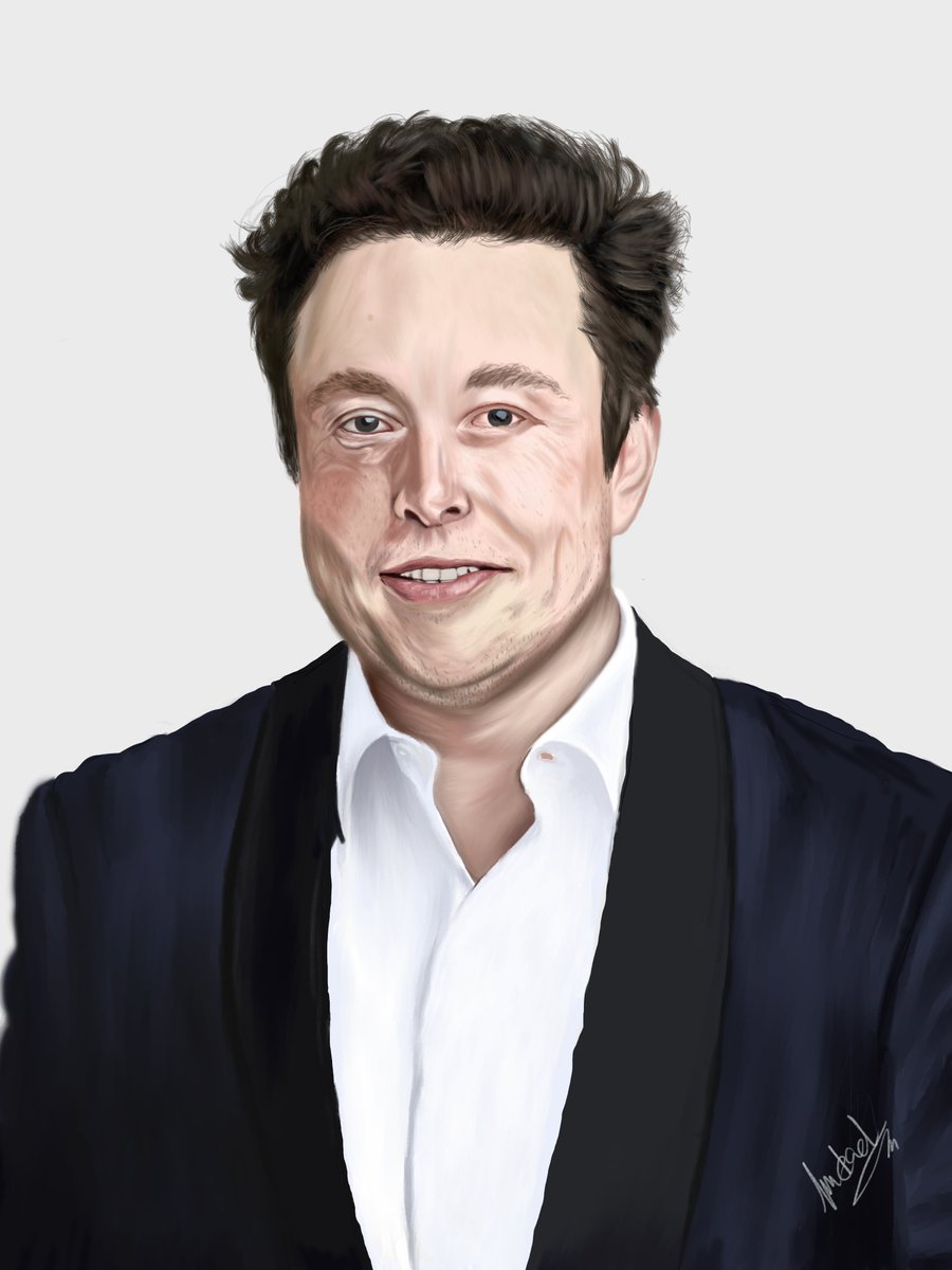 One of my portrait paintings of Elon musk  (
<a href="/elonmusk/">Elon Musk</a>
) Available as NFT on <a href="/opensea/">OpenSea</a> .

opensea.io/assets/0x495f9…
.
.
.
#portrait #drawing #nftart #nft #nftartist #art #NFTCommunity #painting #digitalpainting #nfts