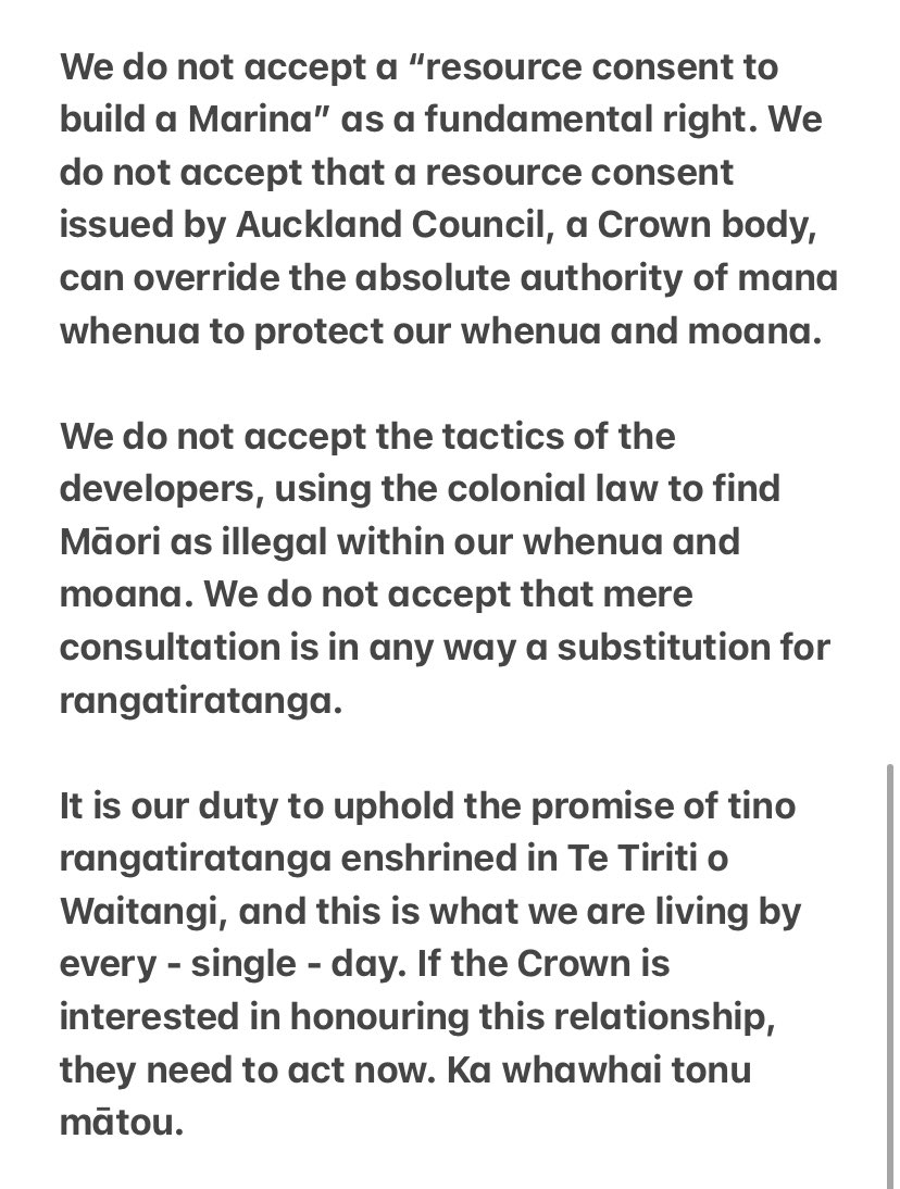 This Waitangi Day we reflect on the continuing fight to honour Te Tiriti o Waitangi. The continuing fight for living and evolving relationships between Māori &amp; non-Māori stemming from Te Tiriti, rather than power forced upon us by Crown Institutions. #ProtectPūtiki