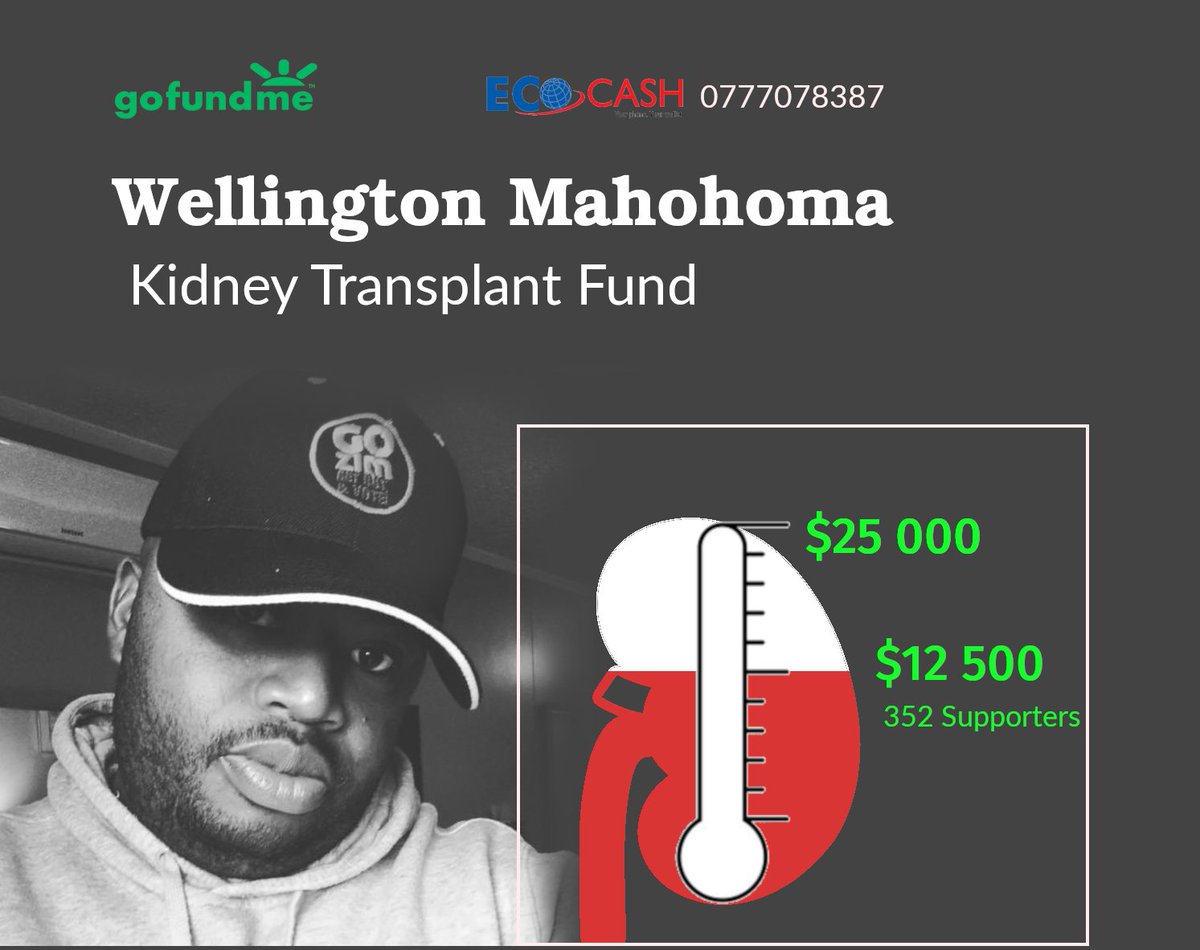 freemanchari's tweet photo. Good Morning Vatendi! We are half way to the goal in 4 days. Today is Sunday. May you all worship &amp; be blessed &amp; remember to bless too. On your way to church RETWEET &amp; DONATE!  
GoFundMe: https://t.co/AT4vY6uMwc
PayPal: https://t.co/q2WY1eM6sO
Ecocash: 0777078387
#KidneyForHoms https://t.co/u0SLbkqTYq