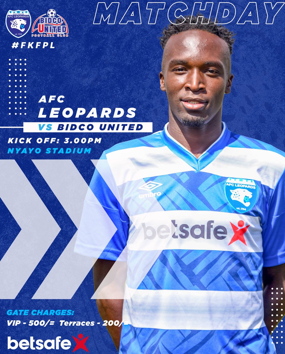 AFCLeopards's tweet image. IT'S  MATCHDAY 

SEE YOU ALL AT NYAYO STADIUM 

#Betsafe  #OursForever #INGWE