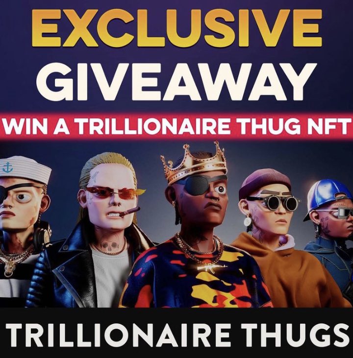 QueenStomp_'s tweet photo. TRILLIONAIRE THUGS NFT GIVEAWAY VIA OUR IG PAGE:

https://t.co/xBZZfuL8yB

#trillionairethugsNFT 
#GiveawayNFT 
#Nfts #ETH https://t.co/BdjFjHF0Fb