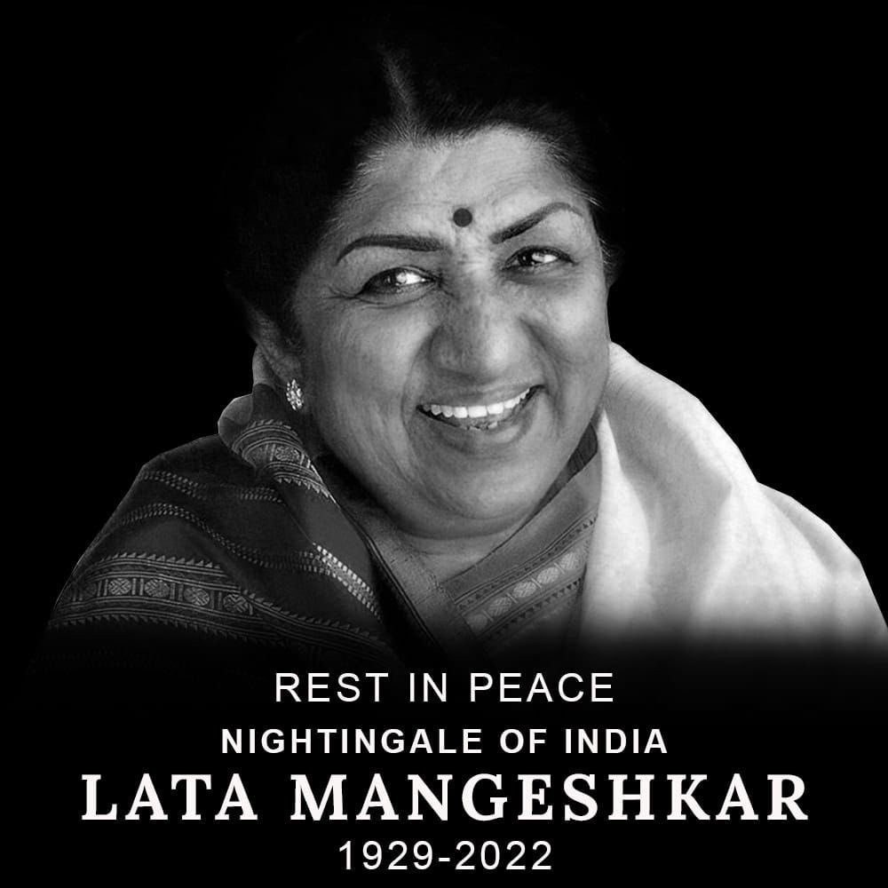 The end of an era. We're deeply saddened by the unfortunate demise of the legendary and loved singer, Lata Mangeshkar Ji. Our deepest condolences to everyone.