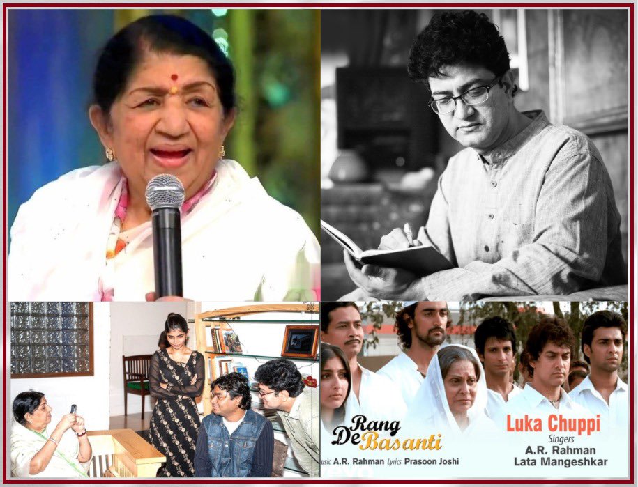 An era passes. आज एक युग मौन हो गया पर लताजी जैसी प्रतिभाएँ कहीं नहीं जातीं। हम ही में गूँजती है ।Blessed  to have my first hindi film song sung by Lata ji and then also the iconic Luka Chuppi from Rang De Basanti.#NightingaleofIndia #LataMangeshkar #लतामंगेशकर #queenofmelody