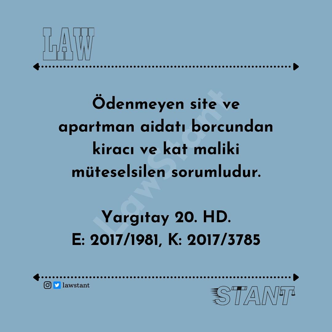 Kiracı ve kat malikinin müteselsilen sorumluluğuna ilişkin Yargıtay kararı 👇