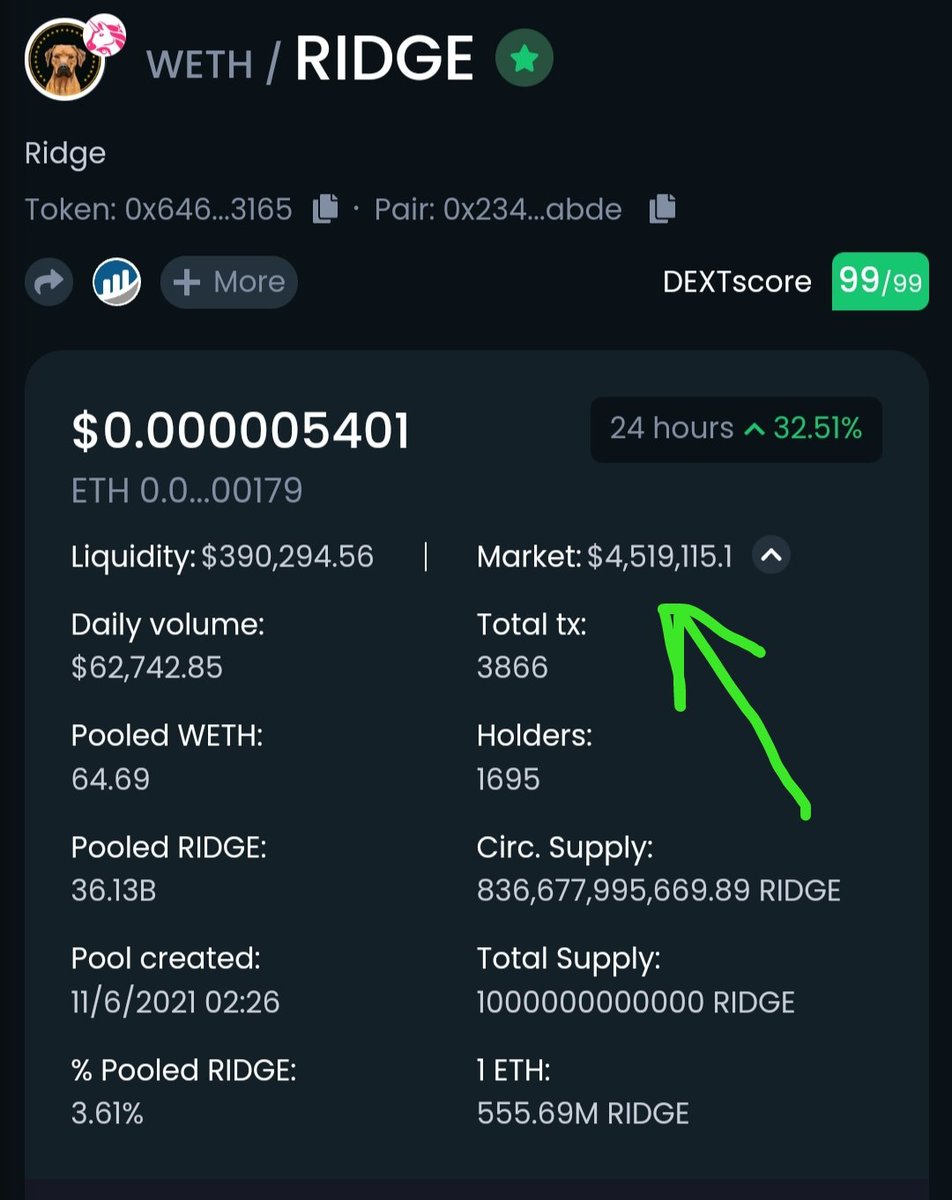 ZKriptoman's tweet image. Support level for $RIDGE is between 4.2 and 4.5 mil MC now. We are growing slow and steady, day by day. One day this one will explode hard! Prepare your bags on time! As always DYOR! #RIDGENATION #ALTSEASON #Bullish