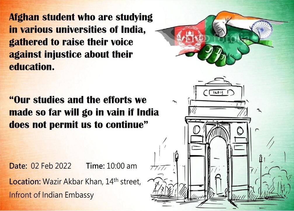 saeed_pacha's tweet photo. The Afghan student protest near India. Embassy #grantvisatoafghanstudent https://t.co/tvRMPXtr6p