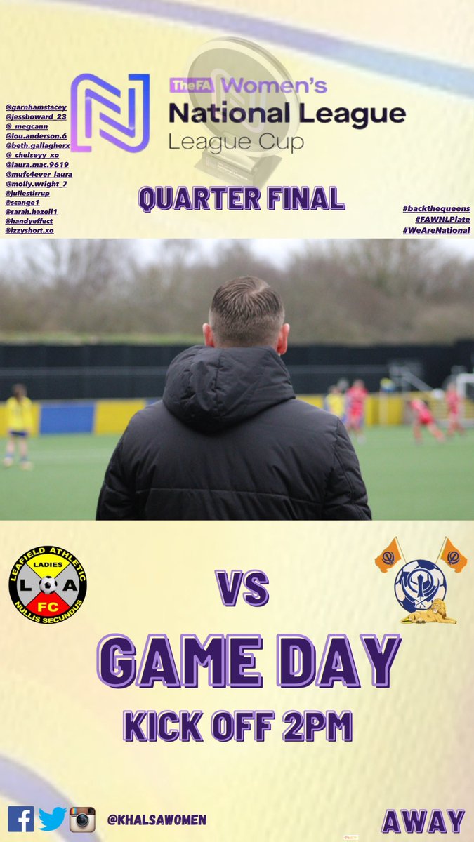ITS GAME DAY!

WE’RE HOME!

Fixture has been reversed due to Leafields pitch being waterlogged after heavy rainfall.

🆚 <a href="/LeafieldAthLFC/">Leafield Ladies FC</a> 
🏆 <a href="/FAWNL/">FA Women's National League</a> Plate Quarter Final
⏱ Kick Off 2pm
🏟 Guardian Warehousing Arena, WV13 3BB

💛💙👑

#backthequeens #FAWNLPlate #WeAreNational