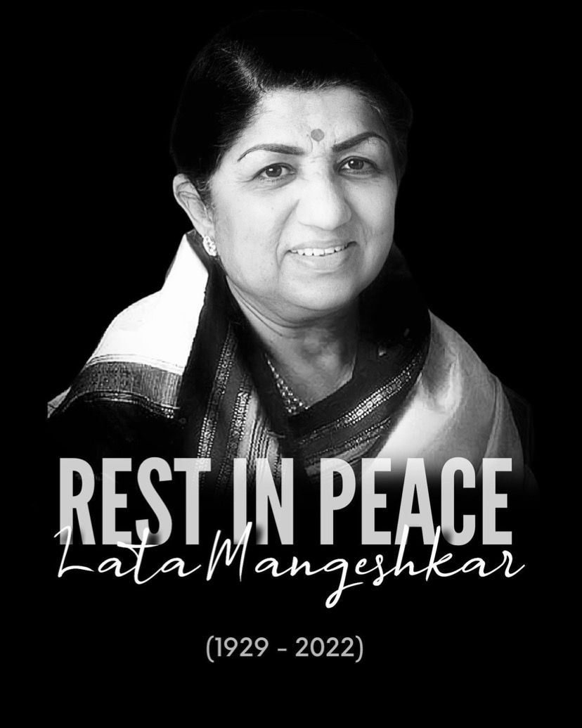 We extend our heartfelt tribute &amp; deepest condolences on the sad demise of Indian Nightingale #LataMangeshkarJi🙏🏻It's true that legends never die,she'll remain in everyone's hearts forever &amp; would always be ruling as a queen of melody for the years to come!#RIPLataMangeshkar #RIP