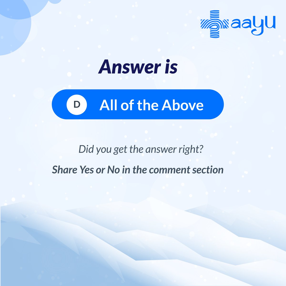 Test your knowledge with Aayu. Stay updated with fitness and health facts. Install the Aayu App:- bit.ly/Aayuapp

#quiz  #questionandanswers #Aayu #Aayuhaina #Aayuforhealth #onlinedelivery #onlinedelivery #medicines #Aayu #Aayuhaina #delivery #Aayu #AayuHaiNaa #health