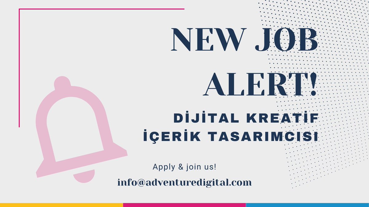 Ekibimizde yer almak üzere Dijital Kreatif İçerik Tasarımcısı arıyoruz!
Bizimle birlikte kendi hedeflerini de büyütmek istiyorsan seni de aramızda görmek isteriz! 
linkedin.com/jobs/view/2899…