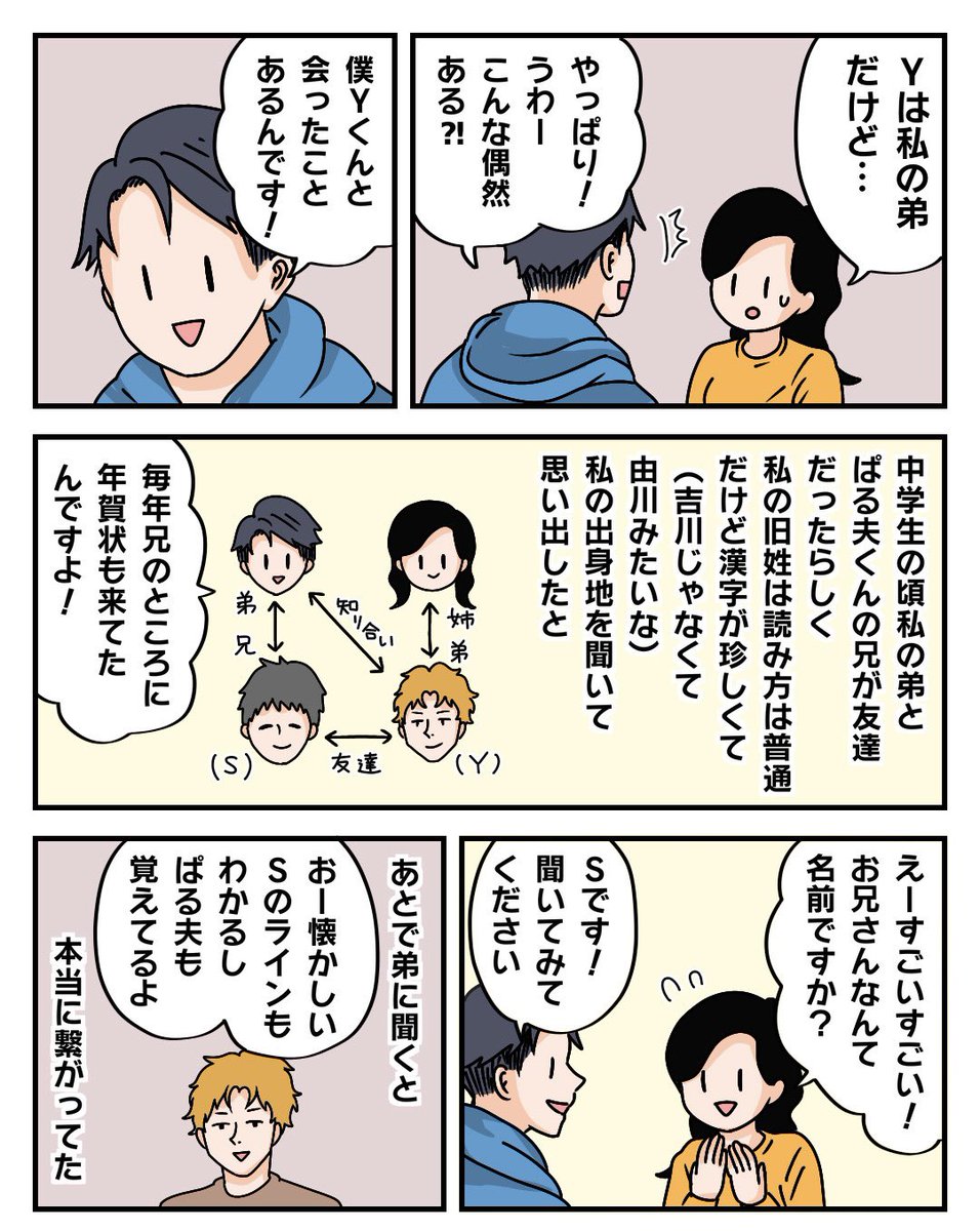 ぱるこ絵日記【夫婦馴れ初め編】
パート9

ほんとすごい出会いでした。
弟と知り合いじゃなかったら付き合ってなかったです
弟ありがとう…!

#漫画が読めるハッシュタグ #コミックエッセイ #夫婦漫画 #惚気垢 #アトリエの系譜 