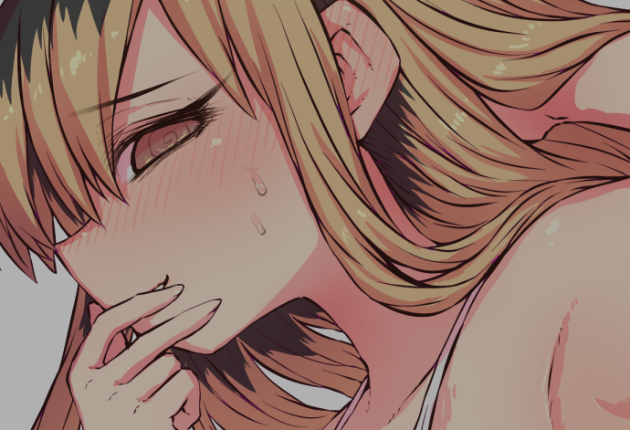 「【ファンティア】「バツ泣き」ジャパニーズ スクール スイム スーツ  FANBO」|十五夜【バツ泣き改 単行本発売！】のイラスト