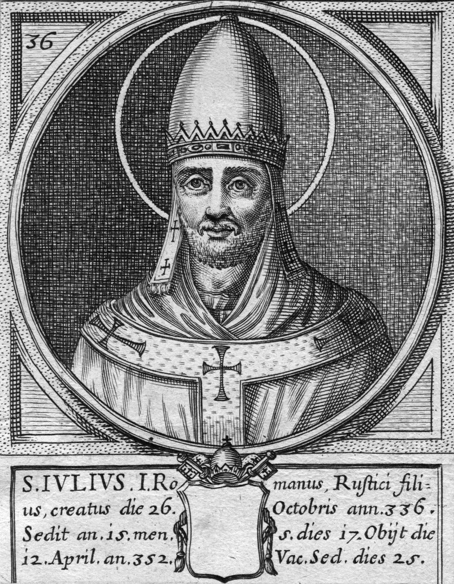 mariobianchi18's tweet photo. Il #6febbraio 337 veniva eletto papa #GiulioI. Assunse una ferma posizione nella controversia dell'eresia ariana riaffermando il ruolo prioritario della Chiesa in difesa dell'”ortodossia romana”, ruolo che l'imperatore #Costantino aveva esercitato nella prima parte del suo regno. https://t.co/p9ktkAJl8F