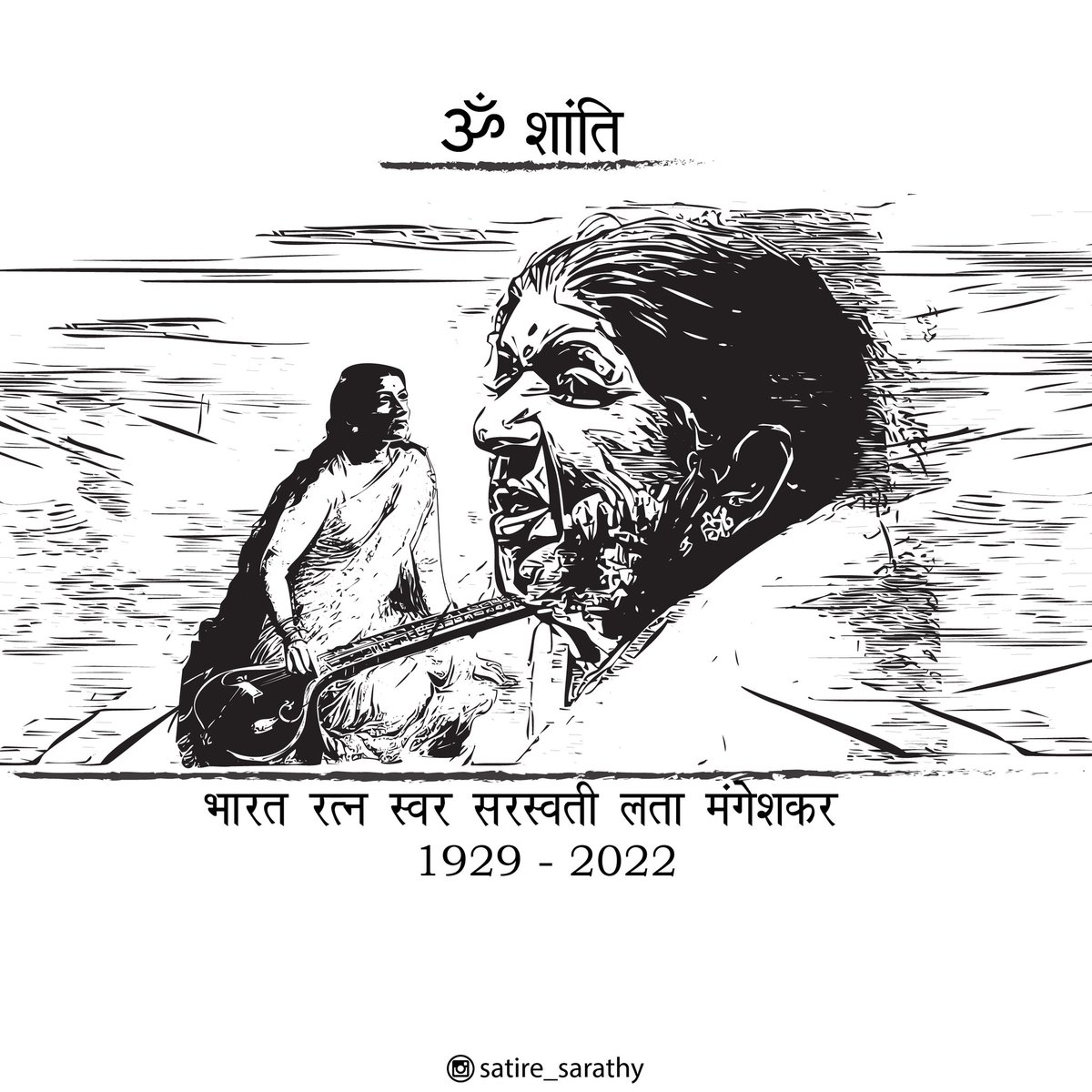 SarathySatire's tweet photo. Om Shanti

#��तादीदी #LataMangeshkar https://t.co/PX3cN4VYwj