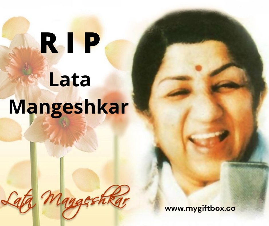 mygiftboxes's tweet photo. RIP Lata Mangeshkar🙏 The Nightingale of India !! We will miss your Golden Nostalgic Voice !! #mygiftbox  #subscriptionbox #LataMangeshkar https://t.co/6INXtvhIzT