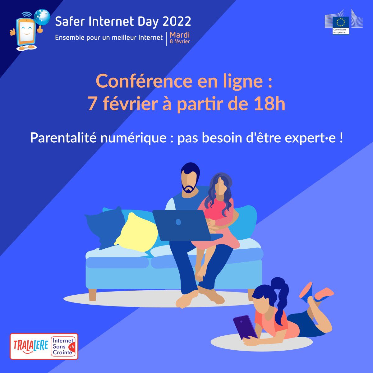 📌 C’est demain ! 
La conférence de lancement du #SaferInternetDay #internetsanscrainte 
🔈Des spécialistes seront là pour répondre à vos questions de #parents sur l’#éducation au #numérique de vos #enfants 
👉 Inscrivez-vous ! internetsanscrainte.fr/sid/conference