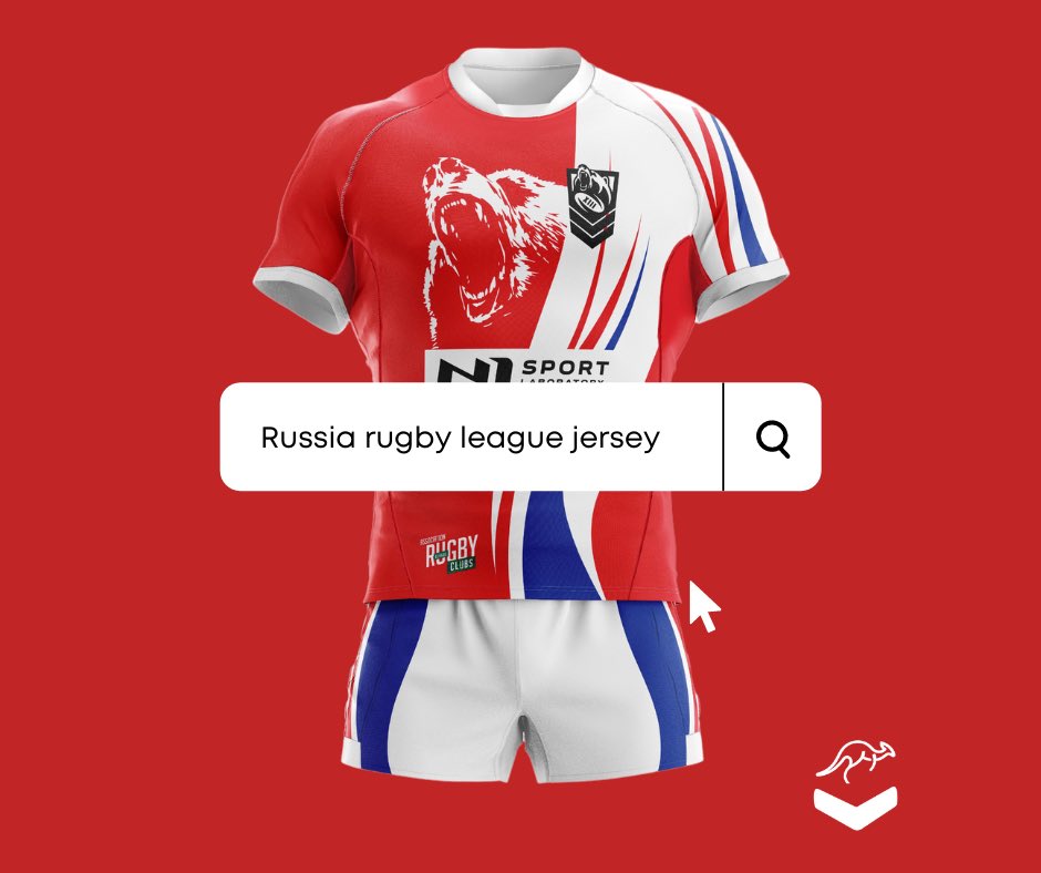 🇷🇺 There are two ways to own this Russian Rugby League jersey. 1) Play rugby league for Russia. 2) visit the 🦘🏃‍♂️ shop! 

🛒 
chasingroos.com/products/russi…