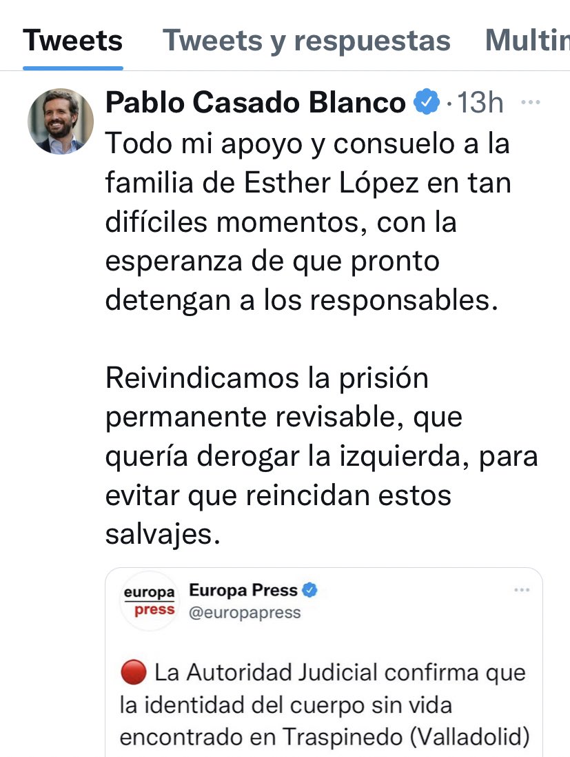 Ritaalberdi's tweet photo. Lo que debe ser #Revisable urgentemente es la ideología del #PP y del inicuo y oportunista #Casado: la Tasa de homicidios y asesinatos en España (incluidos los asesinatos machistas) NO ha variado desde que en 2015 el PP aprobó en solitario la #PrisiónPermanente
Qué vergüenza! https://t.co/8ELrTB9Yz0